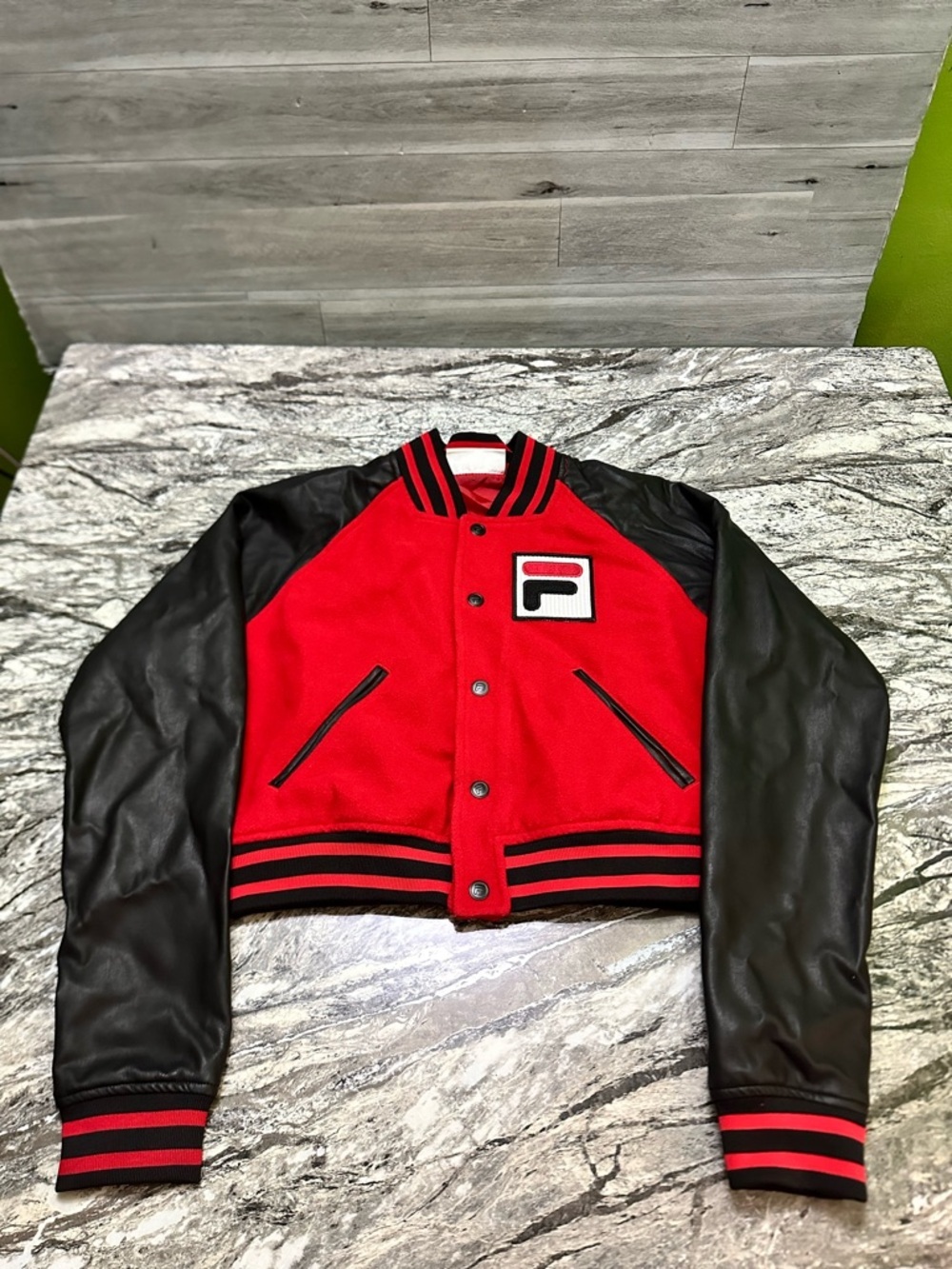 FILA Red and Black Women's Varsity Jacket M - Picture 3 of 14